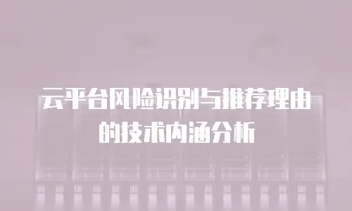 云平台风险识别与推荐理由的技术内涵分析