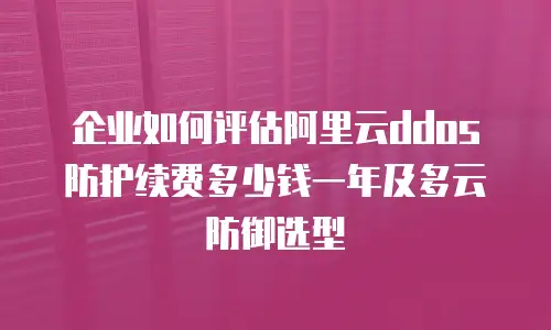 企业如何评估阿里云ddos防护续费多少钱一年及多云防御选型