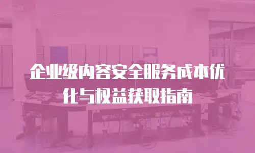 企业级内容安全服务成本优化与权益获取指南