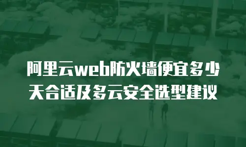 阿里云web防火墙便宜多少天合适及多云安全选型建议
