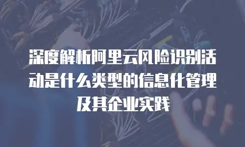 深度解析阿里云风险识别活动是什么类型的信息化管理及其企业实践