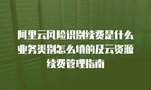 阿里云风险识别续费是什么业务类别怎么填的及云资源续费管理指南