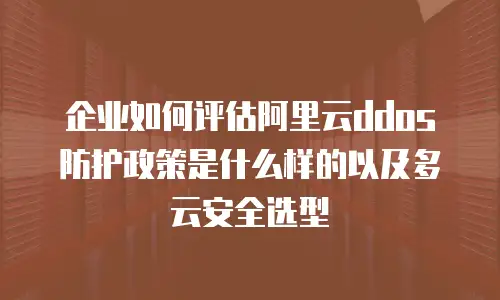 企业如何评估阿里云ddos防护政策是什么样的以及多云安全选型