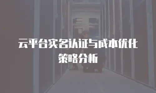 云平台实名认证与成本优化策略分析