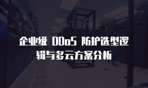 企业级 DDoS 防护选型逻辑与多云方案分析