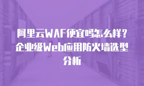 阿里云WAF便宜吗怎么样？企业级Web应用防火墙选型分析