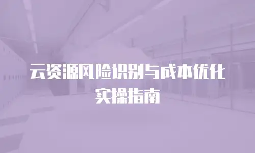 云资源风险识别与成本优化实操指南