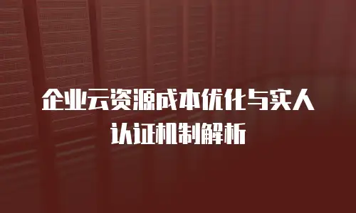 企业云资源成本优化与实人认证机制解析
