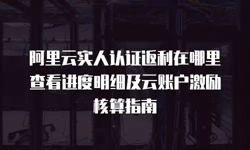 阿里云实人认证返利在哪里查看进度明细及云账户激励核算指南