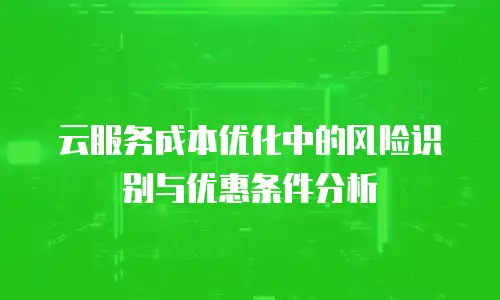 云服务成本优化中的风险识别与优惠条件分析