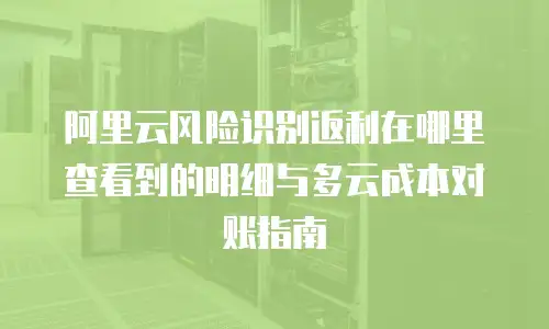 阿里云风险识别返利在哪里查看到的明细与多云成本对账指南