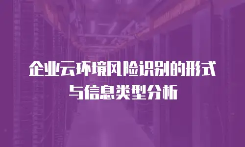 企业云环境风险识别的形式与信息类型分析