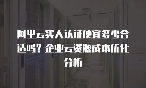 阿里云实人认证便宜多少合适吗？企业云资源成本优化分析