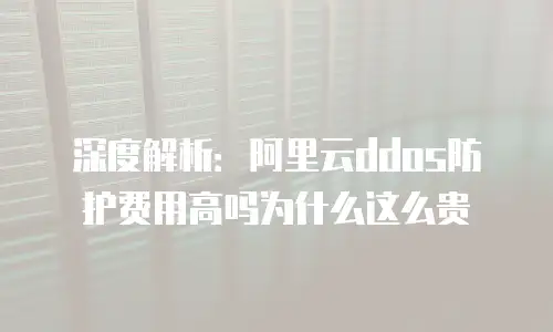 深度解析：阿里云ddos防护费用高吗为什么这么贵