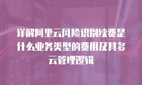 详解阿里云风险识别续费是什么业务类型的费用及其多云管理逻辑