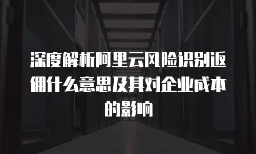 深度解析阿里云风险识别返佣什么意思及其对企业成本的影响