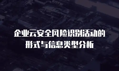企业云安全风险识别活动的形式与信息类型分析