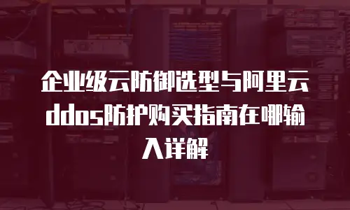 企业级云防御选型与阿里云ddos防护购买指南在哪输入详解