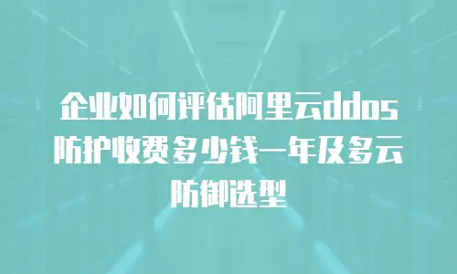企业如何评估阿里云ddos防护收费多少钱一年及多云防御选型