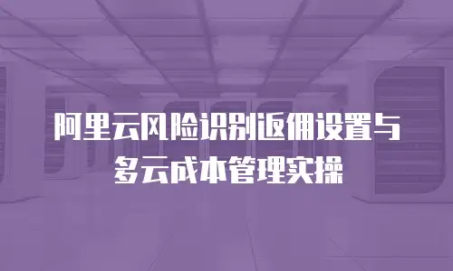 阿里云风险识别返佣设置与多云成本管理实操