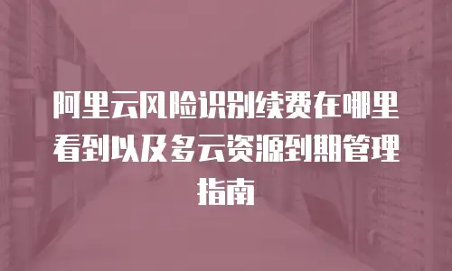 阿里云风险识别续费在哪里看到以及多云资源到期管理指南