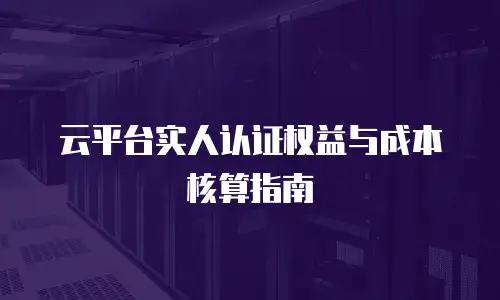 云平台实人认证权益与成本核算指南