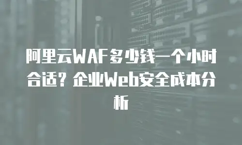 阿里云WAF多少钱一个小时合适？企业Web安全成本分析