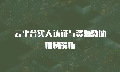 云平台实人认证与资源激励机制解析