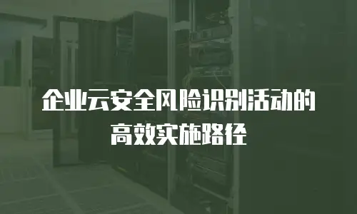 企业云安全风险识别活动的高效实施路径