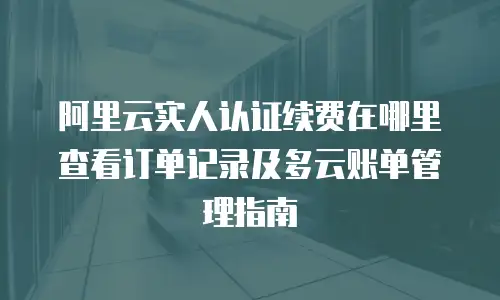 阿里云实人认证续费在哪里查看订单记录及多云账单管理指南
