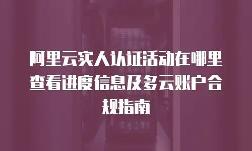 阿里云实人认证活动在哪里查看进度信息及多云账户合规指南