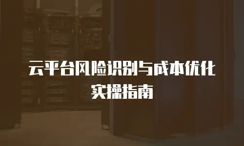 云平台风险识别与成本优化实操指南