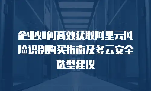 企业如何高效获取阿里云风险识别购买指南及多云安全选型建议