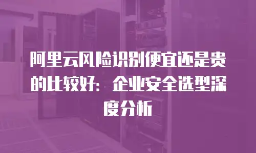阿里云风险识别便宜还是贵的比较好：企业安全选型深度分析