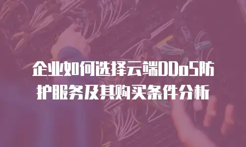 企业如何选择云端DDoS防护服务及其购买条件分析