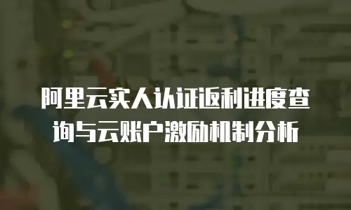 阿里云实人认证返利进度查询与云账户激励机制分析