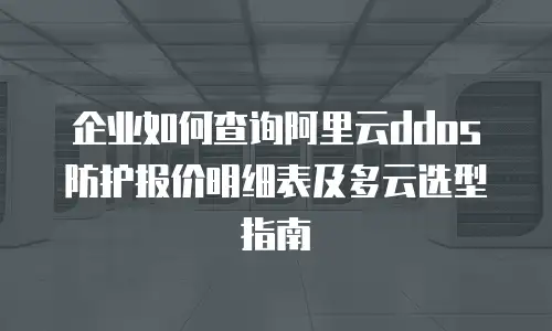 企业如何查询阿里云ddos防护报价明细表及多云选型指南