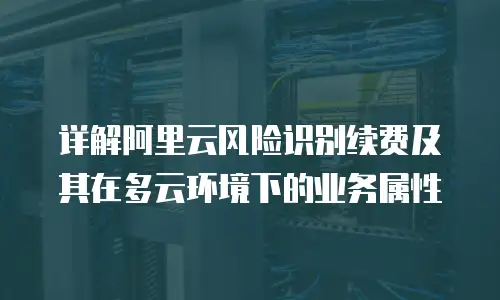 详解阿里云风险识别续费及其在多云环境下的业务属性