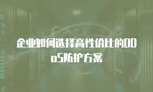 企业如何选择高性价比的DDoS防护方案