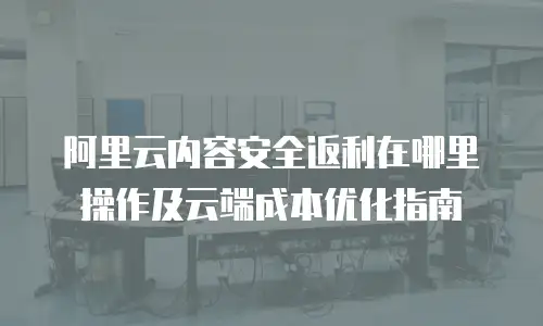 阿里云内容安全返利在哪里操作及云端成本优化指南