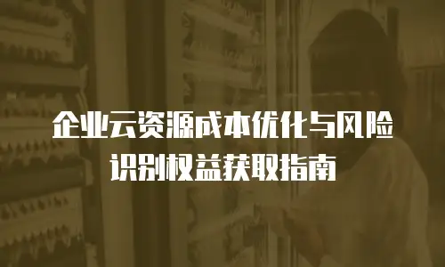 企业云资源成本优化与风险识别权益获取指南