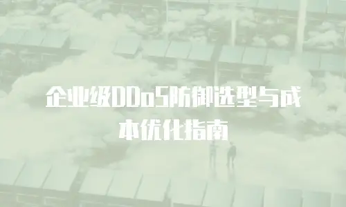 企业级DDoS防御选型与成本优化指南