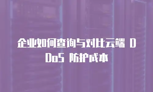 企业如何查询与对比云端 DDoS 防护成本