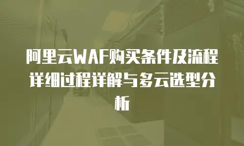 阿里云WAF购买条件及流程详细过程详解与多云选型分析