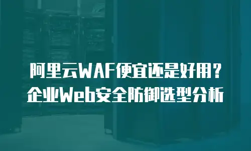 阿里云WAF便宜还是好用？企业Web安全防御选型分析