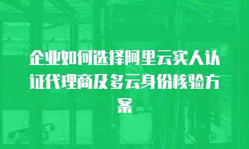 企业如何选择阿里云实人认证代理商及多云身份核验方案