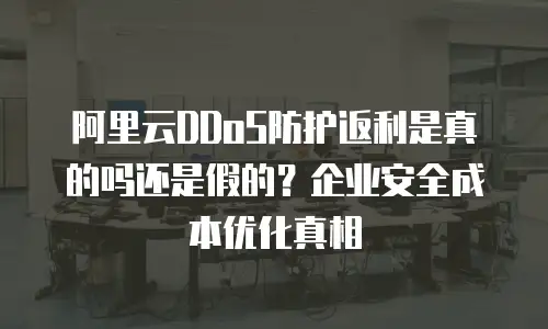 阿里云DDoS防护返利是真的吗还是假的？企业安全成本优化真相