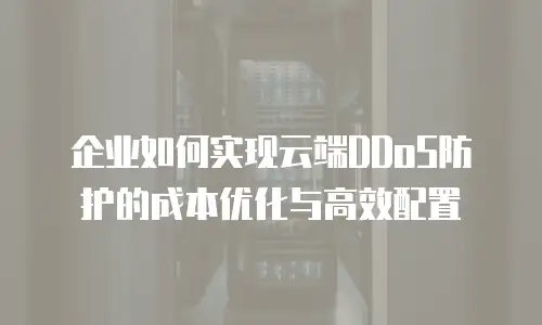 企业如何实现云端DDoS防护的成本优化与高效配置