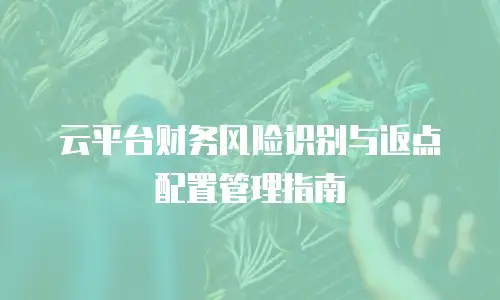 云平台财务风险识别与返点配置管理指南