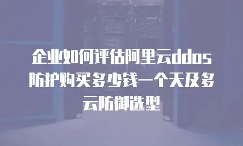 企业如何评估阿里云ddos防护购买多少钱一个天及多云防御选型